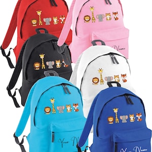 Personalised Backpack Rucksack Safari school bag toddlers children&#39;s back to school Nursery bag Baby Bag Safari Animals Backpack Kids Gift