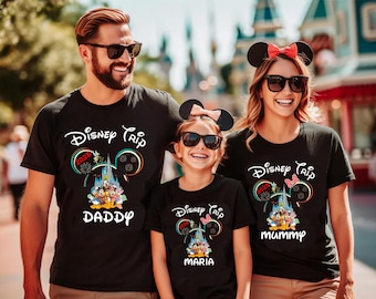 T-shirt familial personnalisé Disneyland 2025, vacances en groupe en famille, chemise avec nom personnalisé voyage Disney, t-shirt adulte unisexe pour enfants
