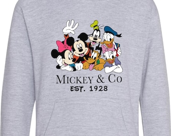 Retro Mickey Co 1928 Disneyland Hoodie, Mickey and Friends Vintage Disneyworld Hoodie, Disneyland 2025 Hood, Disney Family 2025 Hood Top