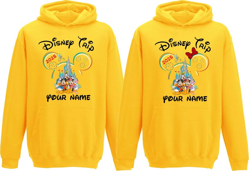 Personalized Family Disneyland 2025 Hoodie, Group Family Holiday Vacation, Disney Trip Custom Name Text Hoodie, Adult Unisex Kids Hood Top image 5