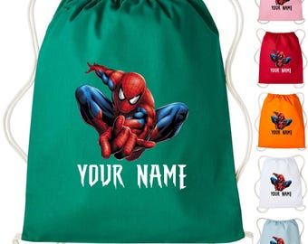 Bolsa con cordón personalizada de Spider-Man para cumpleaños de superhéroe, regalo de vuelta al cole para niños, mochila de Spider-Man para niños, regalo de mochila Spidey
