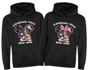 Personalised Family Disneyland Paris Hoodie, Group Family  Vacation Trip, Disneyland Paris Custom Name Hoodie, Adult Unisex Kids Hood Top