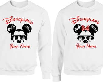 Personalized Family Disneyland 2026 Sweatshirt, Group Family Holiday Vacation, Disney Custom Name Text Jumper, Adult Unisex Kids Jumper Top