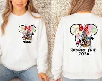 Personalised Disney Trip 2026 Family Jumper, Group Family Holiday Vacation, Custom Name Jumper Front and Back, Unisex Kids Jumper Top