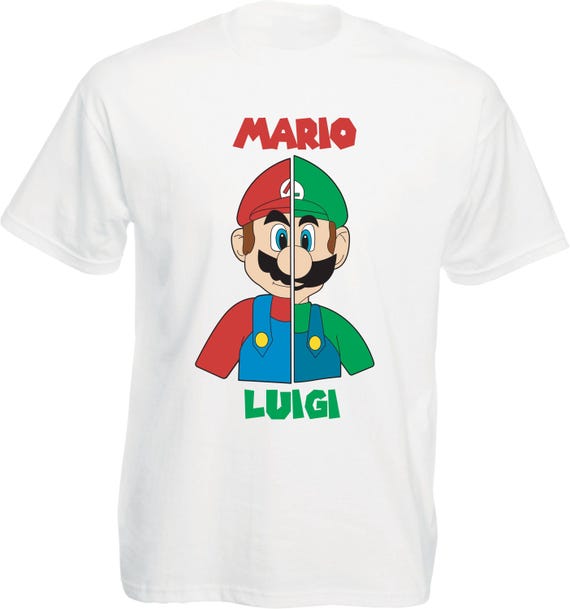 T-shirt Super Mario Vintage, Camicia Mario E Luigi, Unisex Adulto E Bambino, Gildan