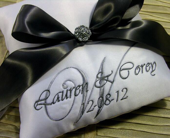 Custom Monogram Ring Pillow Etsy