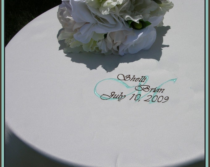 Wedding or Anniversary Monogram Tablecloth Signature Table Etsy
