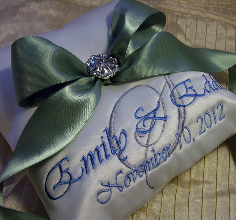 Wedding Ring Pillow with Custom Embroidery Etsy
