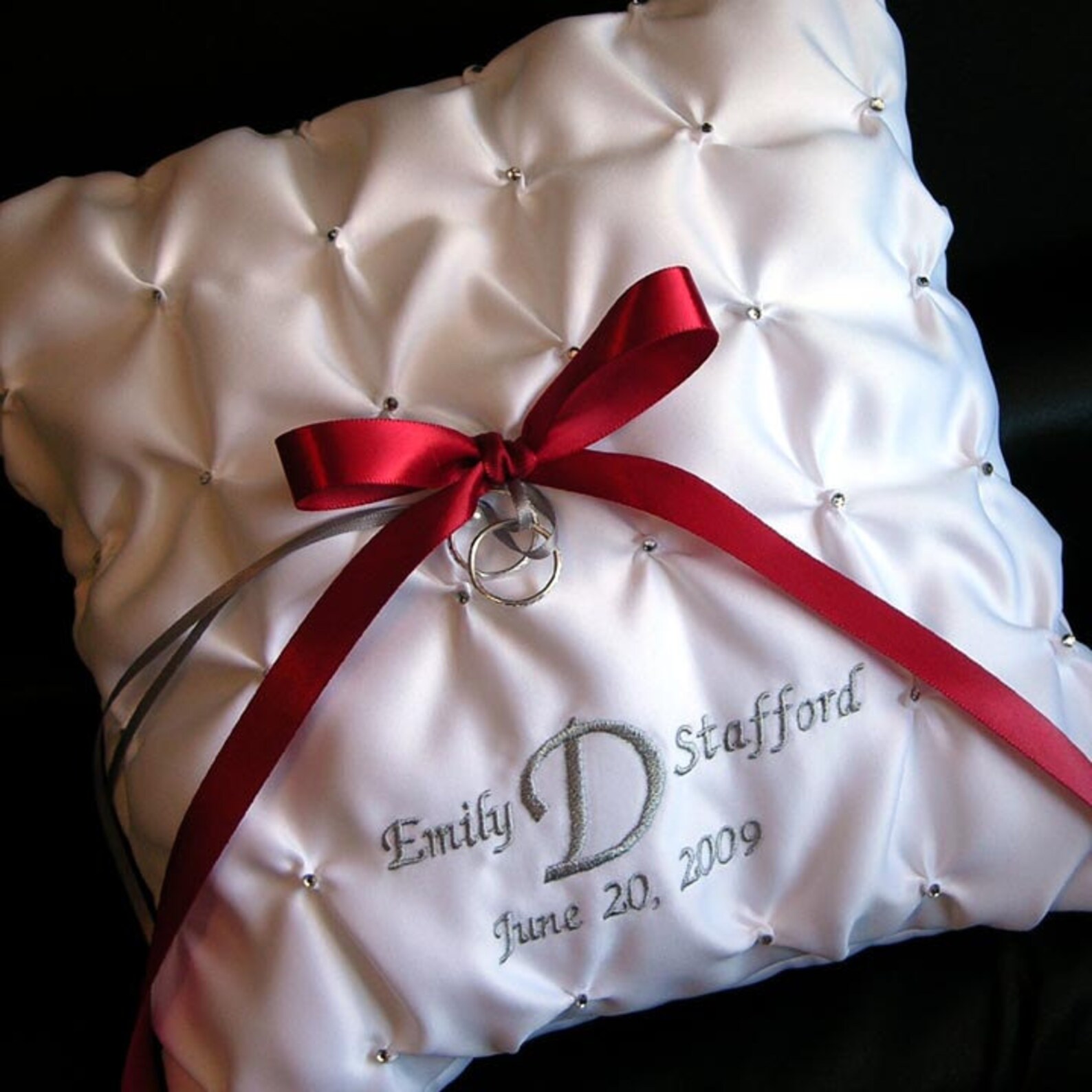 Wedding Ring Pillow with Custom Embroidery Etsy