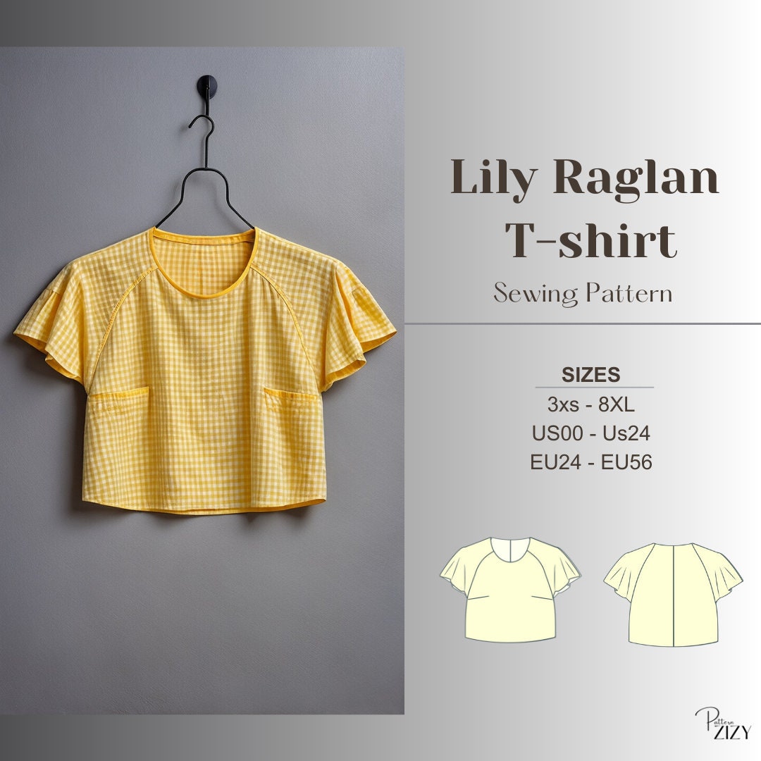 T-shirt Sewing Pattern Raglan Sleeve Top Pattern Women Easy Sewing