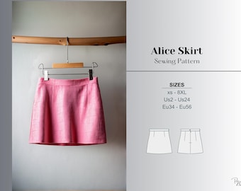 Mini Skirt Pattern Easy A-line Skirt Pattern Simple Skirt Sewing Pattern Satin Skirt Pattern Straight Skirt Pattern Winter Skirt Pattern
