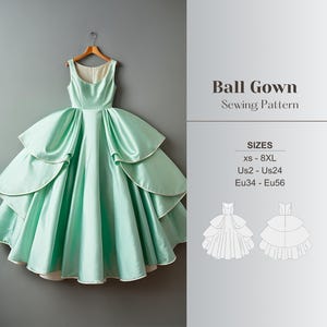 Renaissance Dress Pattern Medieval Ballgown Sewing Halloween Dress Pattern Regency gown Sewing Prom Dress Pattern Bridgerton Gown Sewing PDF