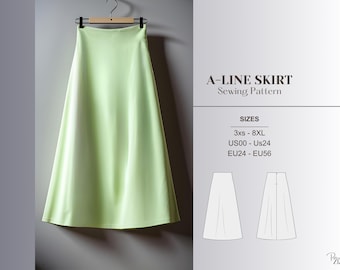 A line Skirt Pattern Modest Skirt Sewing Maxi Skirt Pattern Satin Skirt Sewing Pattern Beginner Cottagecore Skirt Pattern Plus Size Pattern Etsy UK
