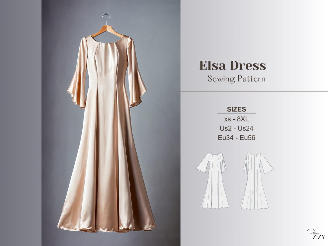 Boho Maxi Dress Pattern Pdf Easy Summer Dress Sewing Pattern Womens ...