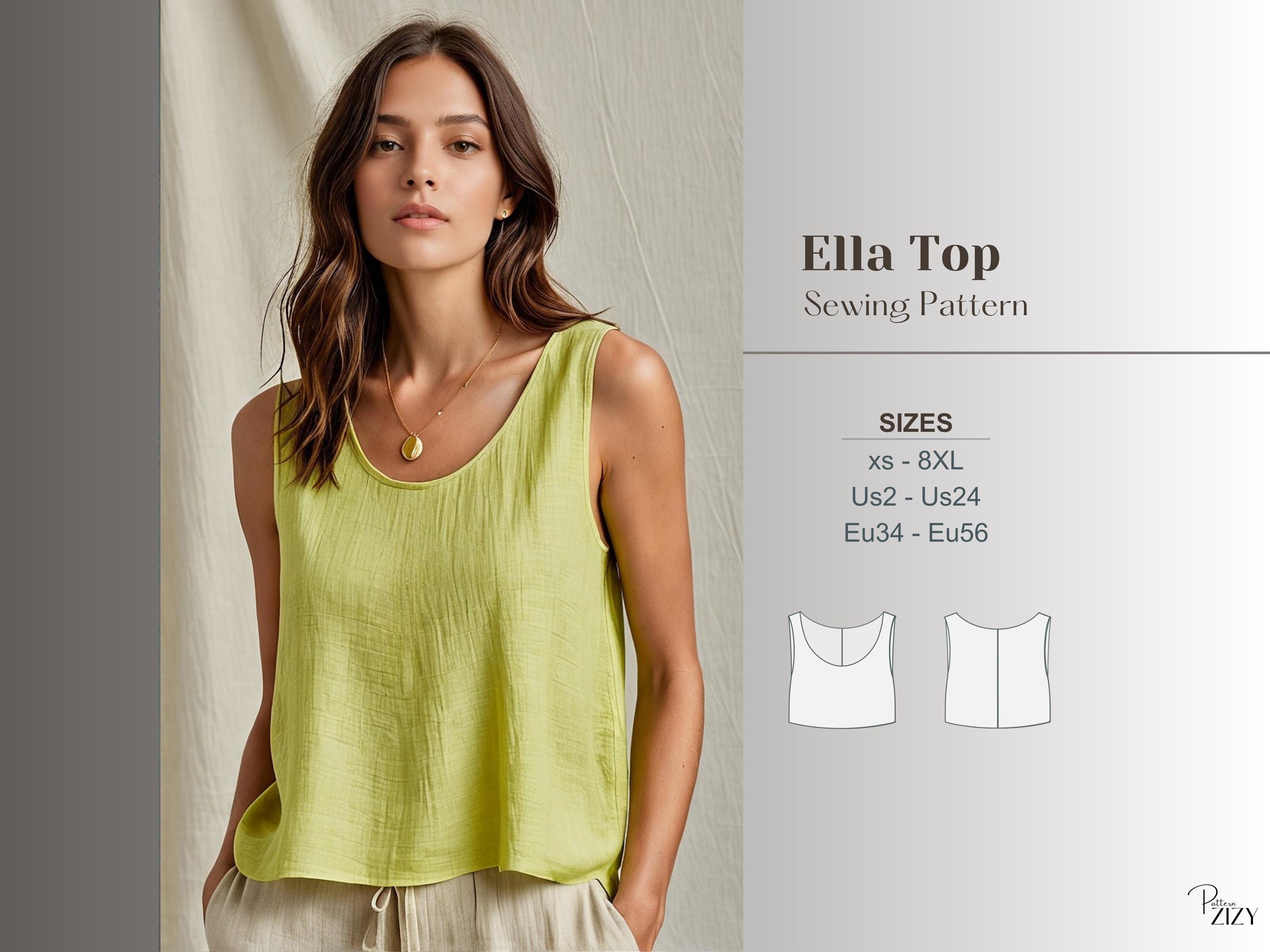 Tank Top Sewing Pattern Summer Crop Top PDF Pattern Easy Cami Top for Beginners Linen Top Pattern