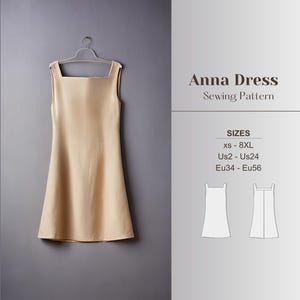 Shift Dress Pattern Mini Simple Dress Pattern Easy Dress PDF Linen Dress Pattern Loose Dress Sewing T-Shirt Dress Pattern Tent Dress Summer