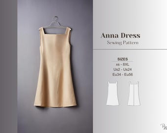 Patrón de vestido camisero Patrón de minivestido sencillo Patrón