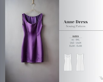 Mini Dress Pattern Satin Dress Sewing Easy Dress Pattern Simple Dress Sewing Women Dress Pattern Gown Sewing Coctail Dress Pattern