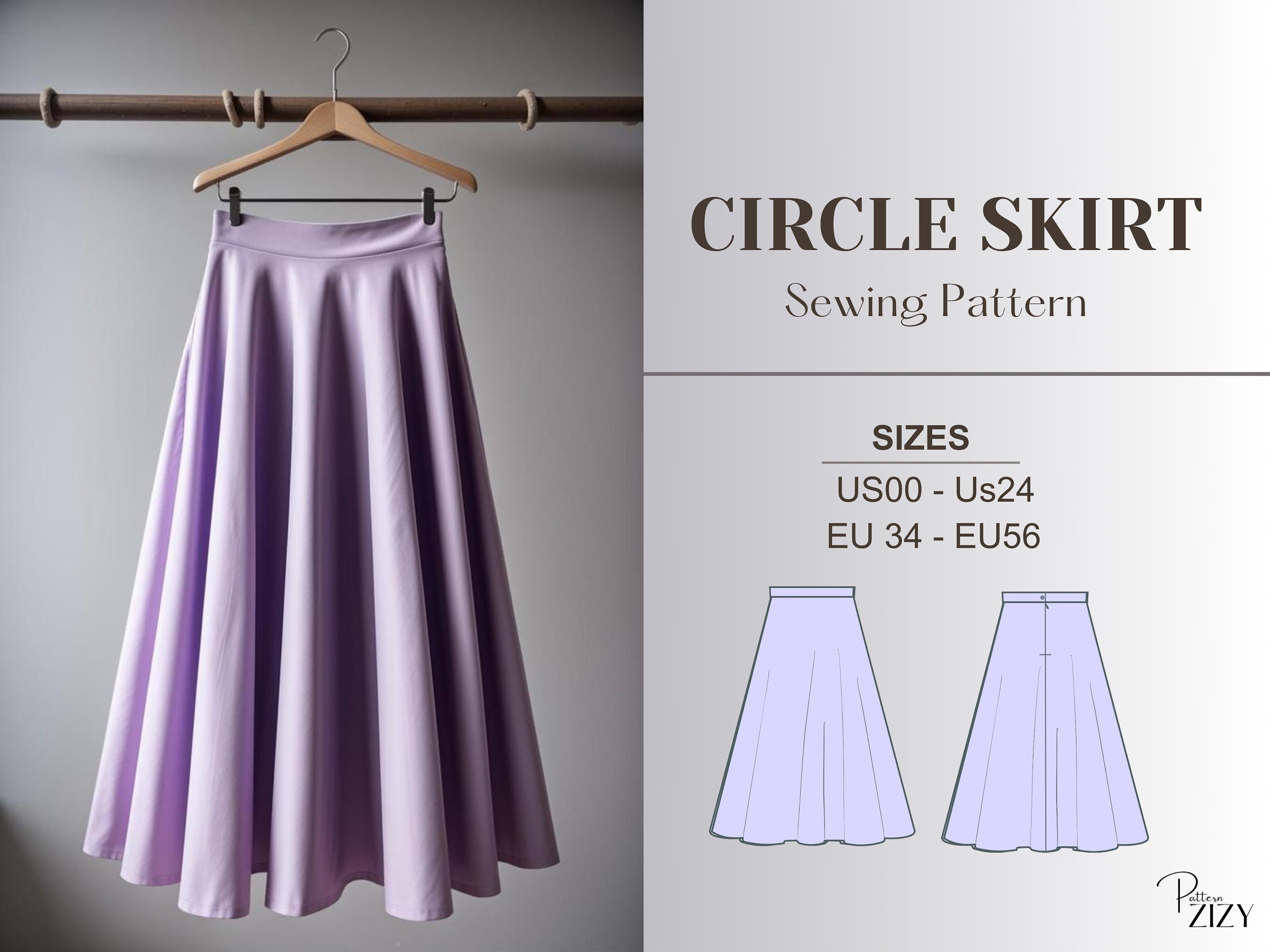 Circle Skirt Sewing Pattern, Instructions, Modest, Beginner, Milkmaid ...