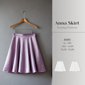 Mini Skirt Sewing Pattern Summer Skirt Easy Pattern Paneled Skirt Flared Sewing Circle Skirt PDF Paneled Cottagecore Skirt Milkmaid Digital