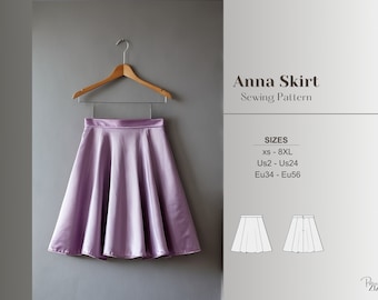 Mini Skirt Sewing Pattern Summer Skirt Easy Pattern Paneled Skirt Flared Sewing Circle Skirt PDF Paneled Cottagecore Skirt Milkmaid Digital