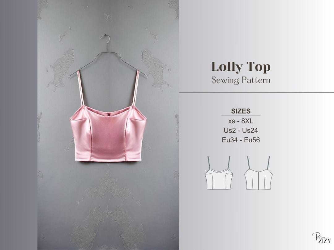 Bustier Pattern Crop Top Sewing Strap Top Pattern Easy Women Top Sewing ...