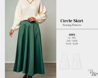 Circle Skirt Pattern Maxi Skirt Sewing Satin Skirt Pattern Modest Skirt Sewing Half Circle Skirt Pattern Easy Skirt Pattern Modest Skirt