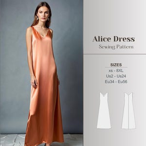 Summer dress sewing pattern maxi dress pdf beginner friendly flowy dress pattern sleeveless dress printable digital download