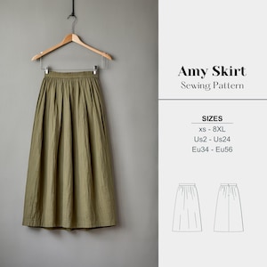 Linen Skirt Pattern Gathered Skirt Sewing Long Skirt Pattern Modest Skirt Sewing Maxi Skirt Pattern Easy Skirt Pattern Beginner Cottagecore