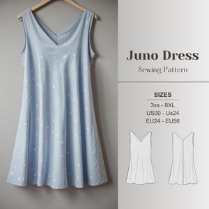 Mini dress sewing pattern sleeveless a line dress pdf beginner friendly tent dress pattern digital printable summer dress pattern