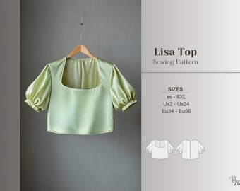 puff sleeve t shirt pattern bishop sleeve blouse sewing pdf easy shirt pattern womens top sewing beginner diy top pattern