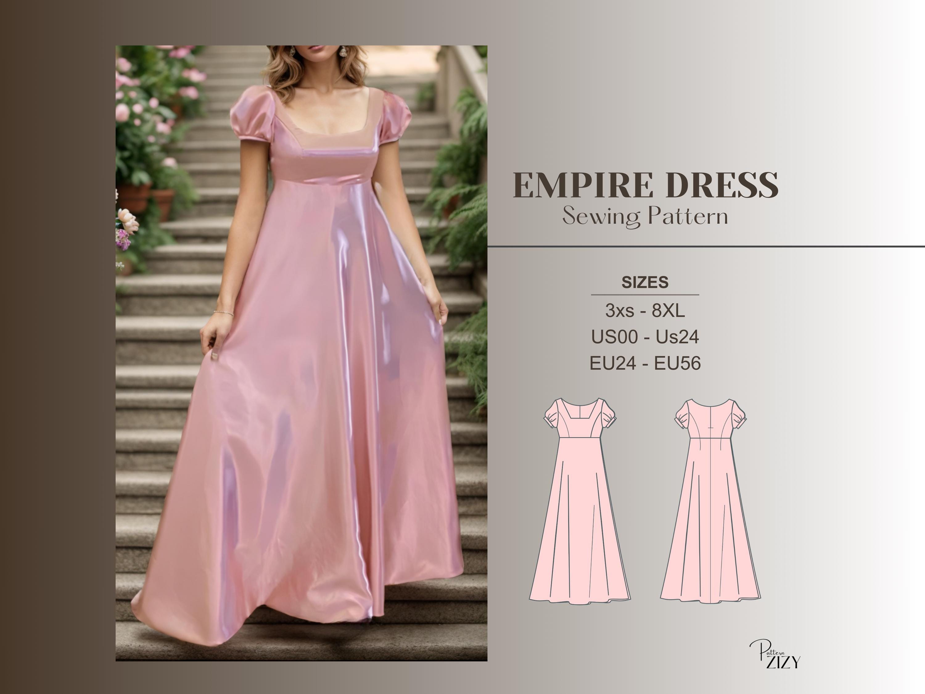 Bridgerton Gown Sewing Pattern Empire Waist Dress Pdf Easy Formal