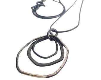 Hoops VI, sterling silver necklace