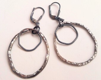 Hoops II, sterling silver modern earrings