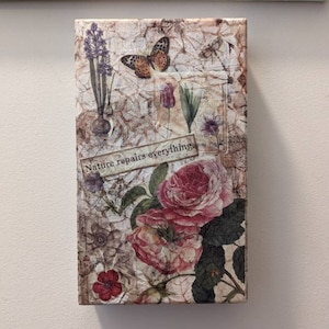 Nature, mixed media on cradled wood, 6x10x2