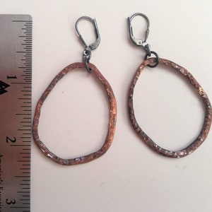 Hoops I, sterling silver and copper earrings image 5