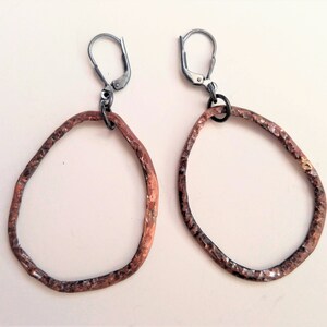 Hoops I, sterling silver and copper earrings image 3