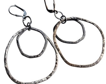 Hoops III, sterling silver modern earrings