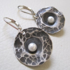 Unearthed VII, Sterling Silver and Pearl Earrings image 2