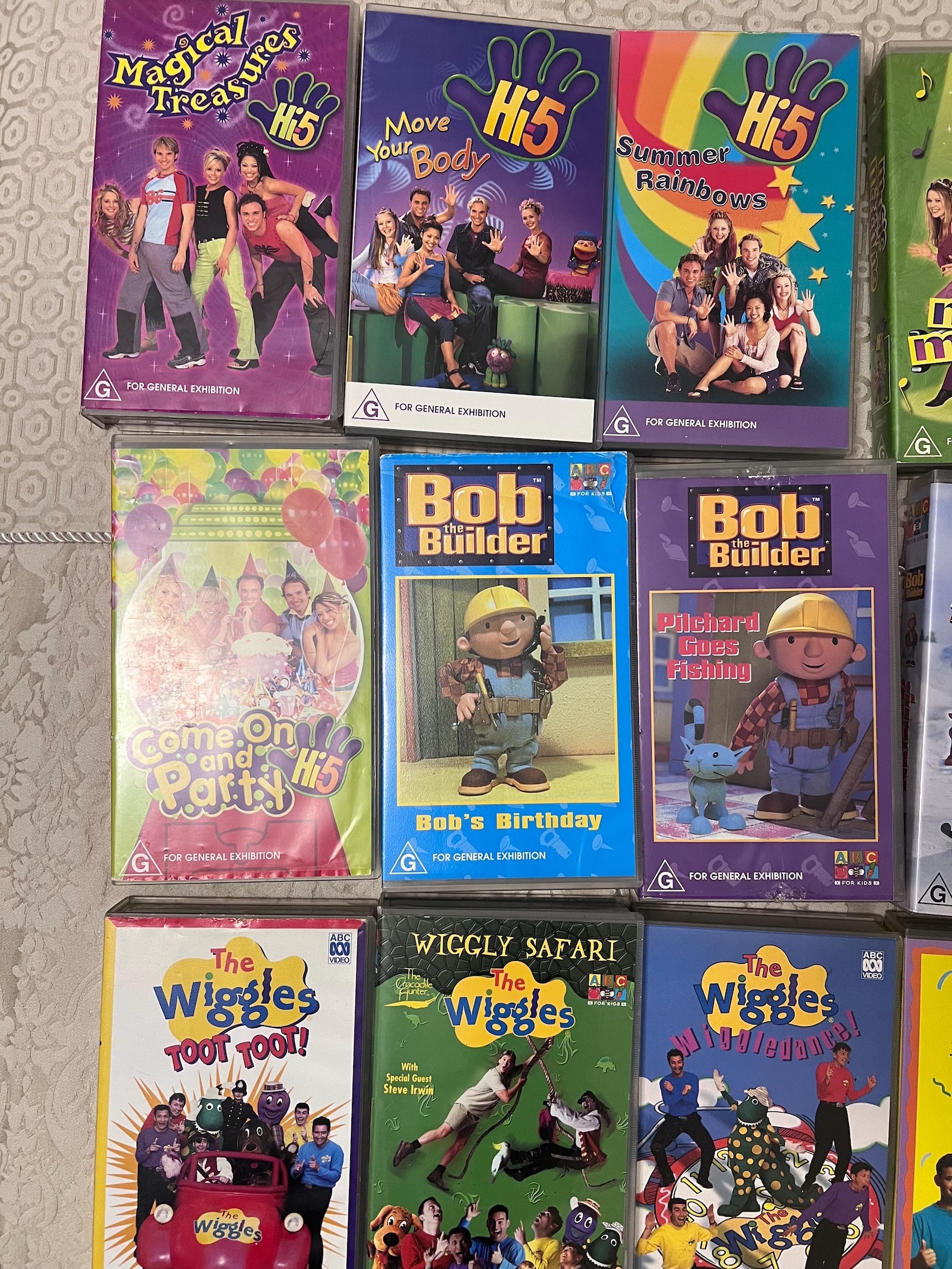 A Collection of Classic VHS Tapes Featuring Beloved Children's Shows ...