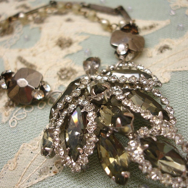 bling in the liquor cabinet . gorgeous with a capital G shabby bling vintage assemblage liquor label . rhinestone jewelry