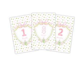 Personalized Baby Milestone Cards – Monthly First-Year Keepsake Cards for Photos & Memories – Thoughtful Baby Shower Gift for Little Girl