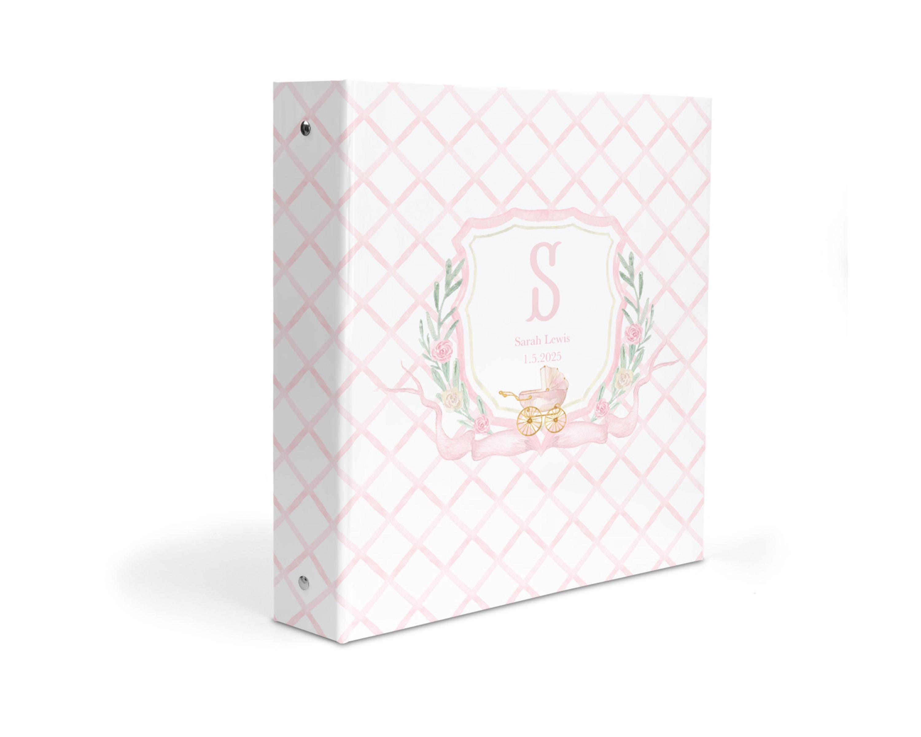 Personalized Baby Memory Book Binder – Keepsake Crest Album for Milestones, Photos & First Year Memories – Ideal Pink Baby Girl Shower Gift
