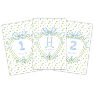 Personalized Baby Milestone Cards – Monthly First-Year Keepsake Cards for Photos & Memories – Thoughtful Baby Shower Gift for New Parents