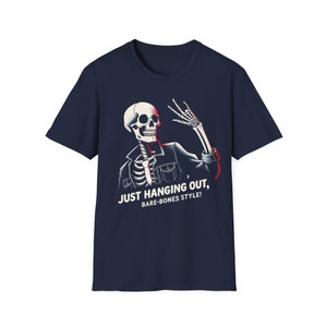 T-Shirt Unisex scheletro, camicia grafica scheletro, maglietta festa di Halloween, regali divertenti, maglietta scheletro immagine 2