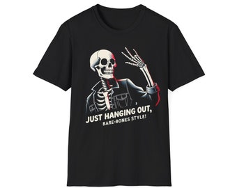 T-Shirt Unisex scheletro, camicia grafica scheletro, maglietta festa di Halloween, regali divertenti, maglietta scheletro