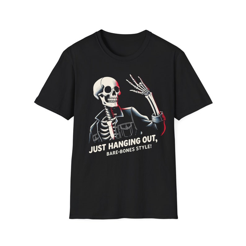 T-Shirt Unisex scheletro, camicia grafica scheletro, maglietta festa di Halloween, regali divertenti, maglietta scheletro immagine 1