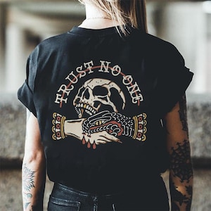 Trust No One Tattoo Sweatshirt, American Traditional Tattoo Shirt, Tattoo Art Hoodie, Comfort Colors T-Shirt, Tattoo Inspired Clothing