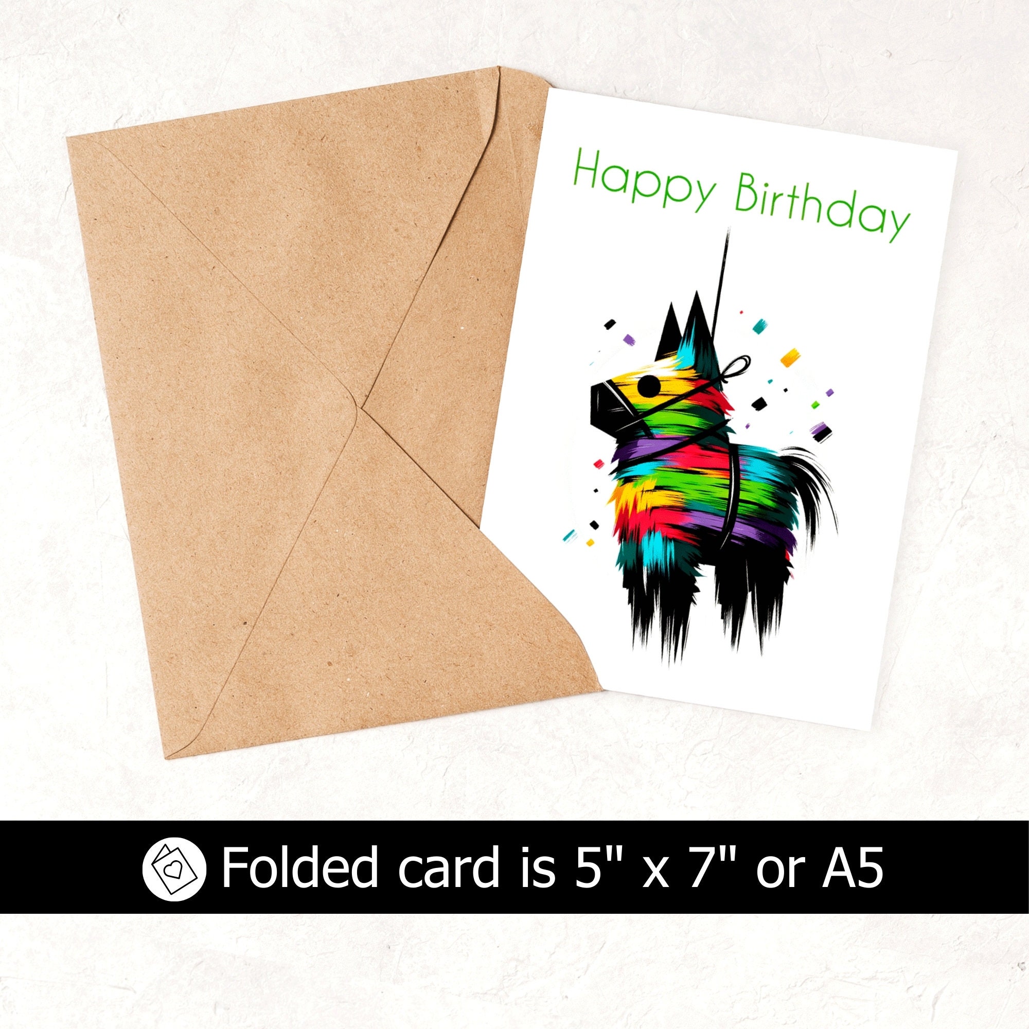 Pinata Birthday Card, Printable Birthday Card, Birthday Card Piñata ...