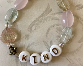 Breathe and Be Kind Bracelet, Motivational Jewelry, Kindness Jewelry, Beaded Bracelet